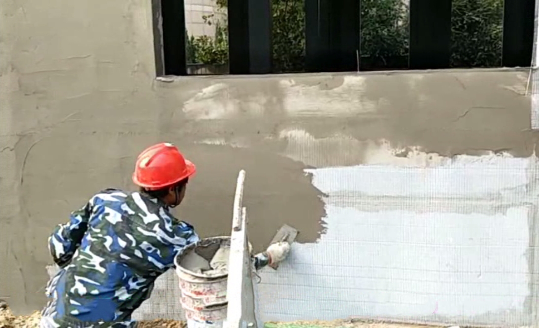 alc外墻板滿掛網格布效果