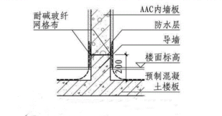 衛生間、浴室、開放陽臺墻板底部做法詳圖